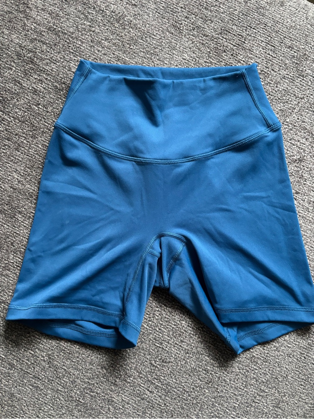 PARAGON Women's High-Waist Teal Blue Bike Shorts